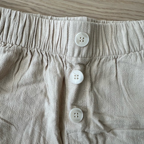 cropped wide leg linen pants - Picture 3 of 4